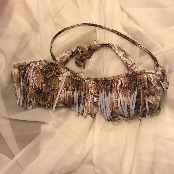 Guess Faux Snake Skin Bikini Top Large FREE SHIP - Picture 2 of 4